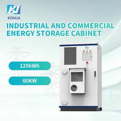 ভালো দাম KonJa অল ইন ওয়ান 120kWh 60kw এনার্জি স্টোরেজ ক্যাবিনেট সৌর ব্যাটারি স্টোরেজ ক্যাবিনেট বহিরঙ্গন অনলাইন