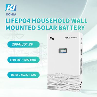 ভালো দাম KonJa 51.2V 200Ah 10.24kWh 5 বছরের ওয়ারেন্টি সহ হোমওয়্যার ওয়াল মাউন্ট স্টোরেজ ব্যাটারি অনলাইন